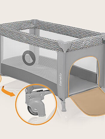 Cuna de viaje 2 en 1 Stefi LIONELO - Parque infantil - 125 x 65 cm - Ruedas - 0-36 meses - Bolsa inc