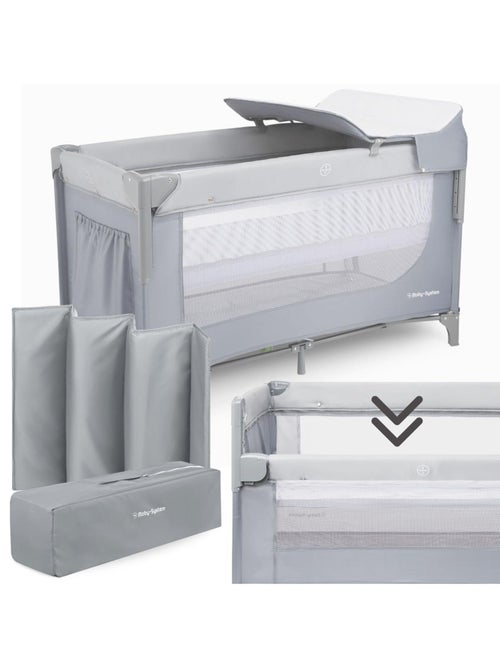 Cuna de viaje 3 en 1 con cambiador, colchón y bolsa, plegable y ajustable para bebé - Kiabi Cuna de viaje 3 en 1 con cambiador, colchón y bolsa, plegable y ajustable para bebé - Kiabi