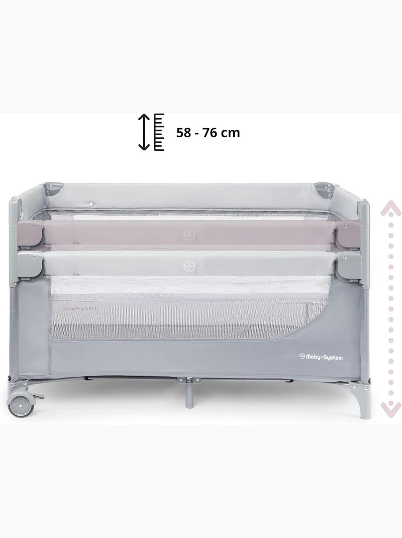 Cuna de viaje 3 en 1 con cambiador, colchón y bolsa, plegable y ajustable para bebé Gris - Kiabi