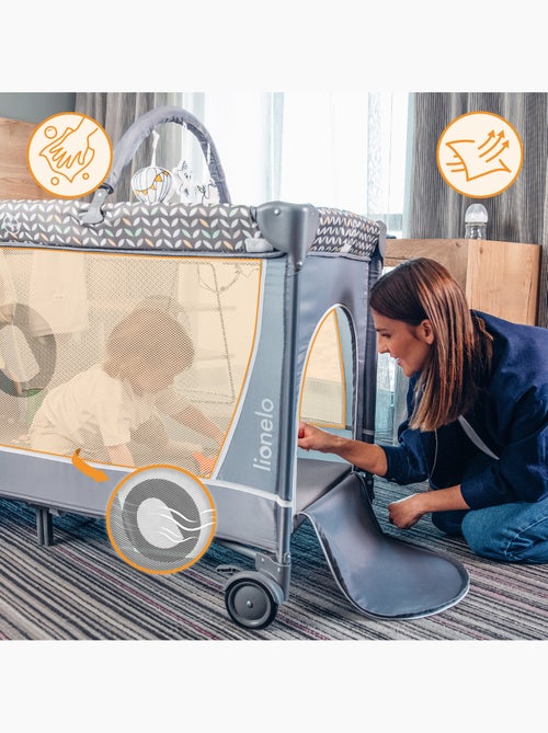 Cuna de viaje 3 en 1 LIONELO Flower - Parque infantil - 0-36 meses - Plegado rápido - Ruedas - Kiabi