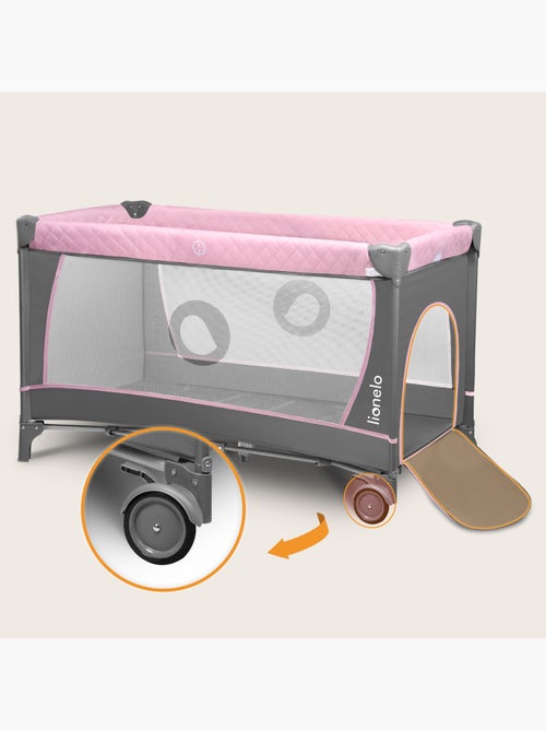 Cuna de viaje 3 en 1 LIONELO Flower - Parque infantil - 0-36 meses - Plegado rápido - Ruedas - Kiabi