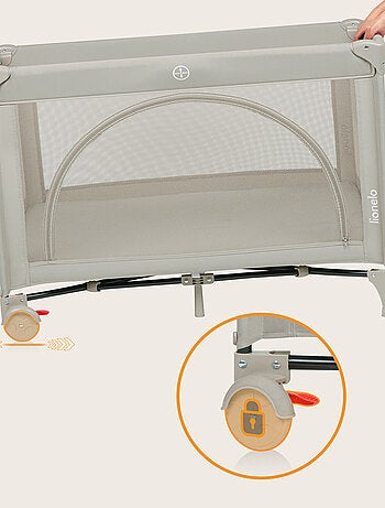 Cuna de viaje 3 en 1 LIONELO Laura - Parque infantil - Colchón de alta densidad - Ruedas - 0-36 mese