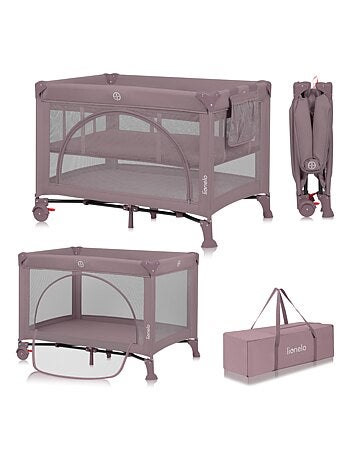Cuna de viaje 3 en 1 LIONELO Laura - Parque infantil - Colchón de alta densidad - Ruedas - 0-36 mese