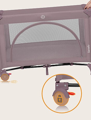 Cuna de viaje 3 en 1 LIONELO Laura - Parque infantil - Colchón de alta densidad - Ruedas - 0-36 mese