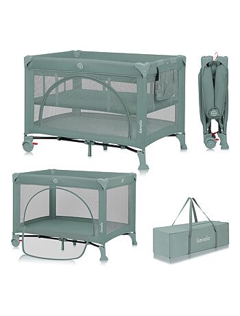 Cuna de viaje 3 en 1 LIONELO Laura - Parque infantil - Colchón de alta densidad - Ruedas - 0-36 mese