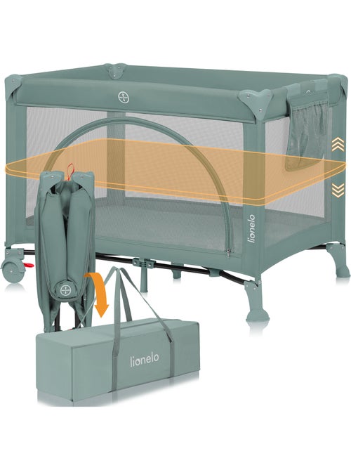 Cuna de viaje 3 en 1 LIONELO Laura - Parque infantil - Colchón de alta densidad - Ruedas - 0-36 mese - Kiabi Cuna de viaje 3 en 1 LIONELO Laura - Parque infantil - Colchón de alta densidad - Ruedas - 0-36 mese - Kiabi