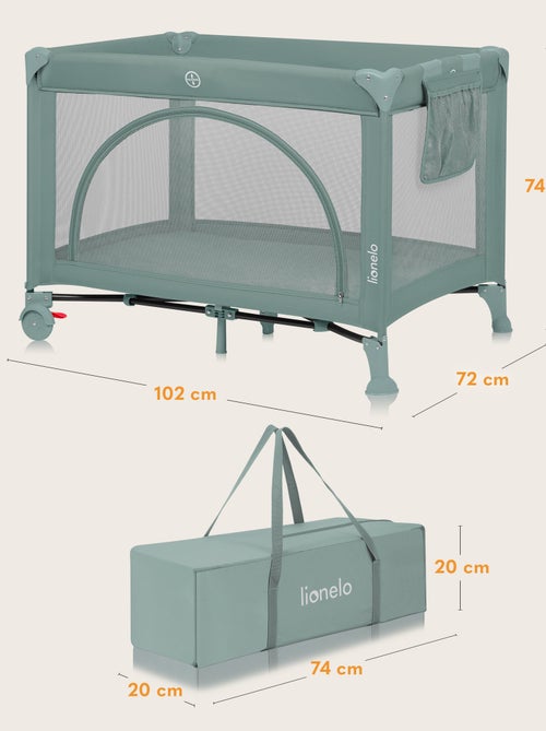 Cuna de viaje 3 en 1 LIONELO Laura - Parque infantil - Colchón de alta densidad - Ruedas - 0-36 mese - Kiabi Cuna de viaje 3 en 1 LIONELO Laura - Parque infantil - Colchón de alta densidad - Ruedas - 0-36 mese - Kiabi