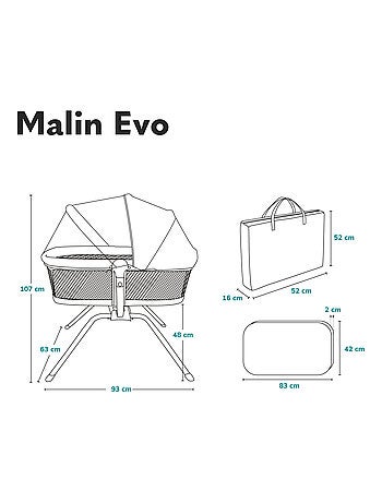Cuna y cama inteligente LIONELO - Cuna de viaje - Hasta 9 kg - Con colchón - Bolsa de transporte
