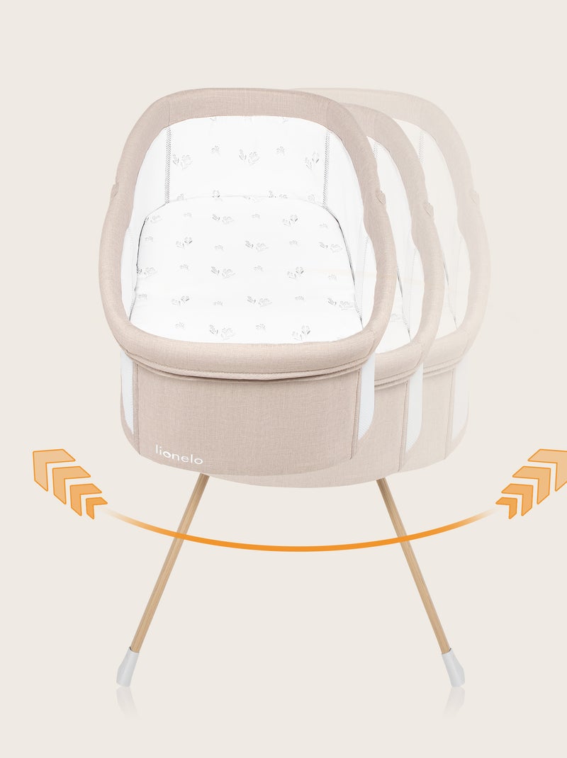 Cuna de viaje 3 en 1 LIONELO Malin Evo - Cuna - Ruedas - Colchón incluido - Bolsa Blanco Beige - Kiabi