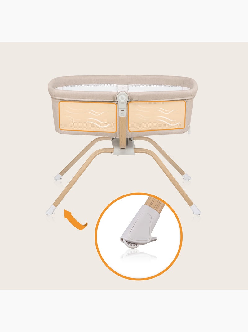 Cuna de viaje 3 en 1 LIONELO Malin Evo - Cuna - Ruedas - Colchón incluido - Bolsa Blanco Beige - Kiabi