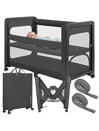 Cuna de viaje 3 en 1 LIONELO Patty - Cuna colecho - Parque infantil - Plegable - Colchón de alta den