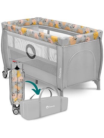 Cuna de viaje 3 en 1 LIONELO Stefi Plus - Parque infantil - Colchón de alta densidad - Ruedas - 0-36