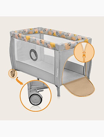 Cuna de viaje 3 en 1 LIONELO Stefi Plus - Parque infantil - Colchón de alta densidad - Ruedas - 0-36