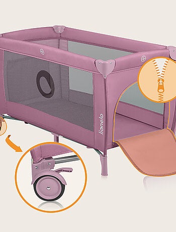 Cuna de viaje 3 en 1 LIONELO Stefi Plus - Parque infantil - Colchón de alta densidad - Ruedas - 0-36