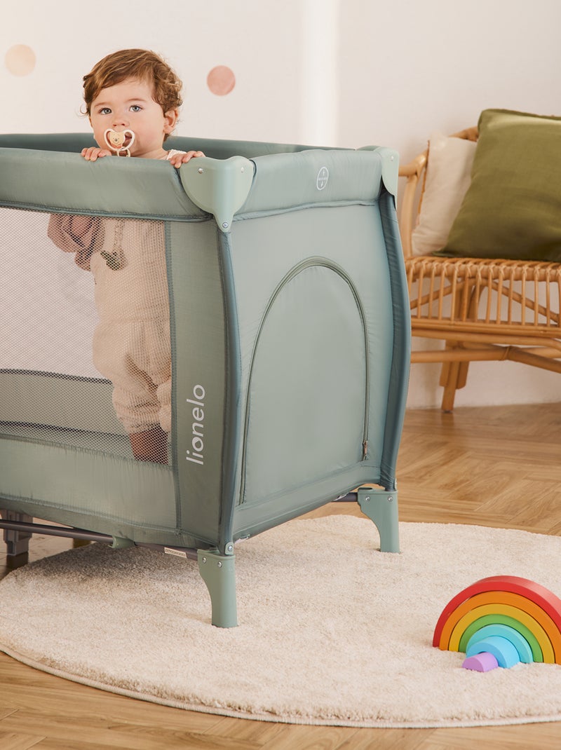 Cuna de viaje 3 en 1 LIONELO Stefi Plus - Parque infantil - Colchón de alta densidad - Ruedas - 0-36 Verde - Kiabi
