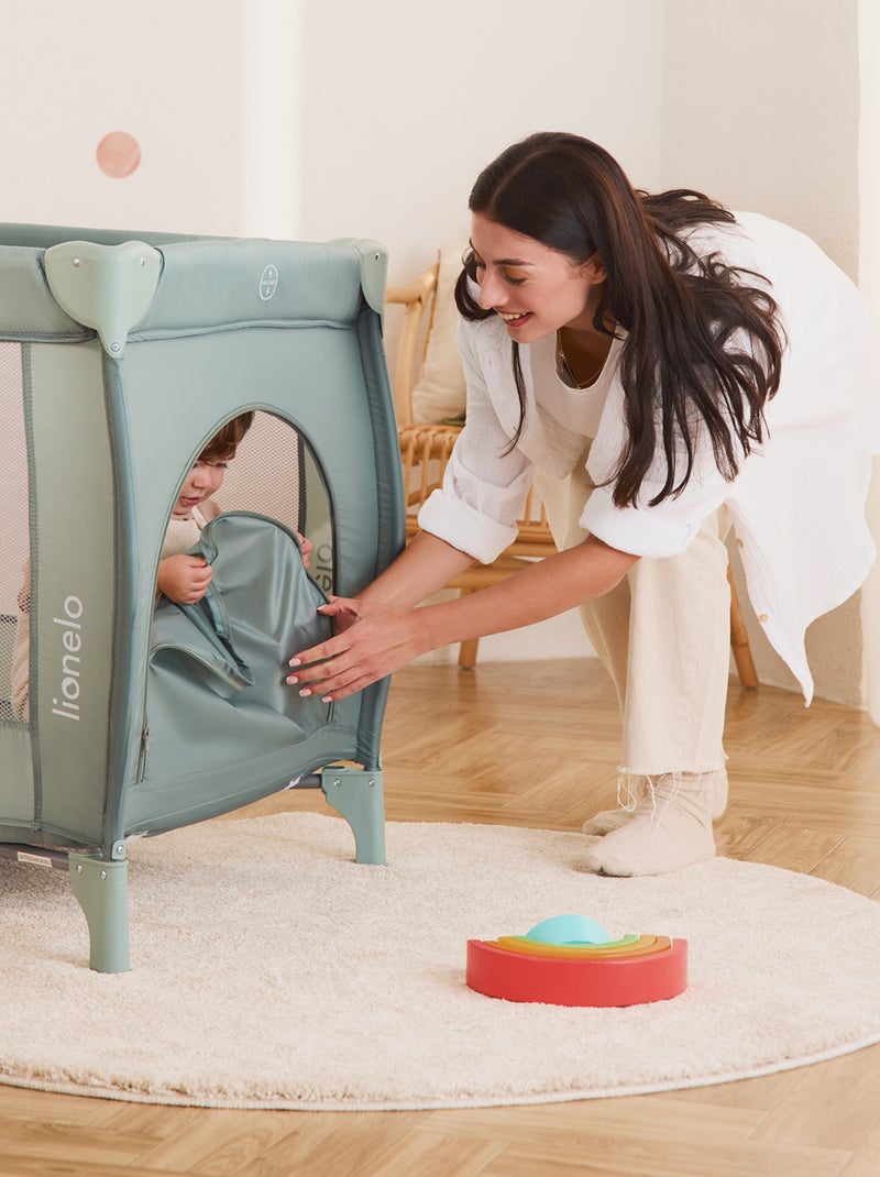 Cuna de viaje 3 en 1 LIONELO Stefi Plus - Parque infantil - Colchón de alta densidad - Ruedas - 0-36 Verde - Kiabi