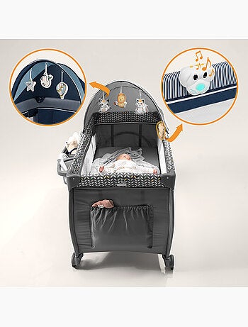 Cuna de viaje 3 en 1 LIONELO Sven Plus - Parque infantil - 0-36 meses - Cambiador - Mosquitera