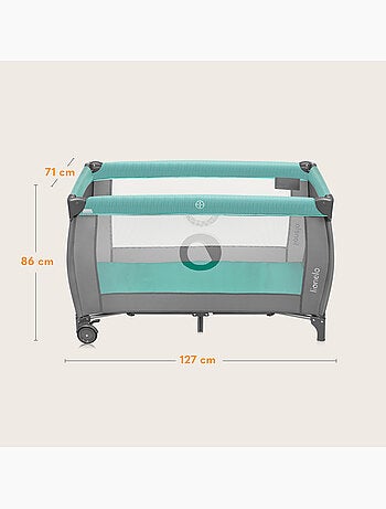 Cuna de viaje 3 en 1 LIONELO Sven Plus - Parque infantil - 0-36 meses - Cambiador - Mosquitera
