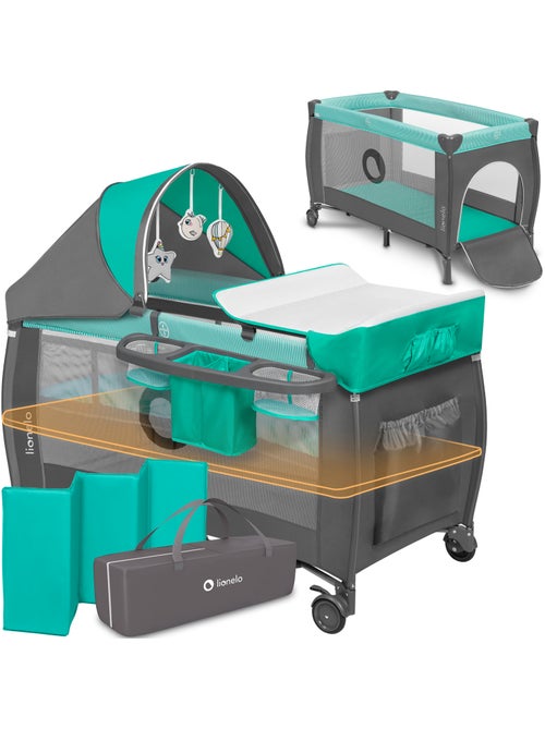 Cuna de viaje 3 en 1 LIONELO Sven Plus - Parque infantil - 0-36 meses - Cambiador - Mosquitera - Kiabi
