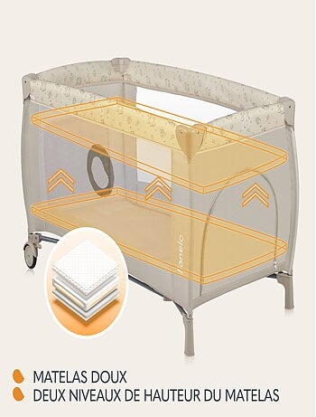 Cuna de viaje 3 en 1 LIONELO Sven Plus - Parque infantil - 0-36 meses - Cambiador - Mosquitera