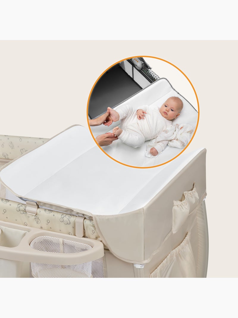 Cuna de viaje 3 en 1 LIONELO Sven Plus - Parque infantil - 0-36 meses - Cambiador - Mosquitera Beige - Kiabi