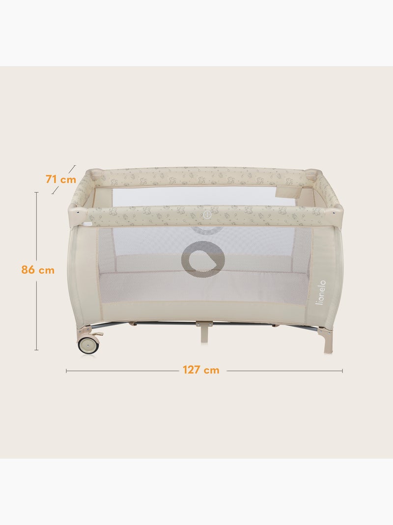 Cuna de viaje 3 en 1 LIONELO Sven Plus - Parque infantil - 0-36 meses - Cambiador - Mosquitera Beige - Kiabi