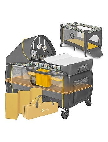 Cuna de viaje 3 en 1 LIONELO Sven Plus - Parque infantil - 0-36 meses - Cambiador - Mosquitera