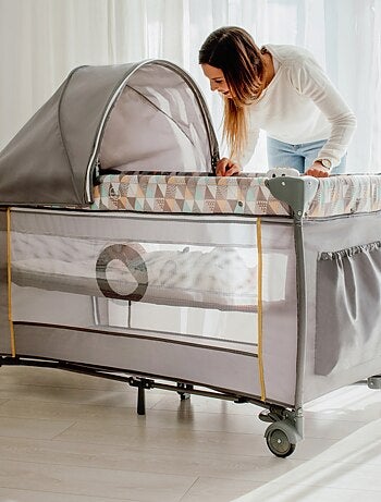 Cuna de viaje 3 en 1 LIONELO Sven Plus - Parque infantil - 0-36 meses - Cambiador - Mosquitera