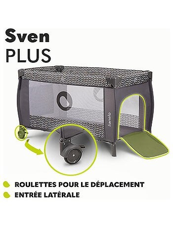 Cuna de viaje 3 en 1 LIONELO Sven Plus - Parque infantil - 0-36 meses - Cambiador - Mosquitera