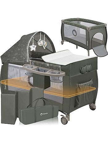 Cuna de viaje 3 en 1 LIONELO Sven Plus - Parque infantil - 0-36 meses - Cambiador - Mosquitera