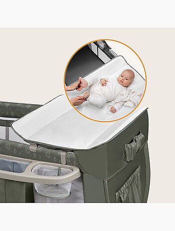 Cuna de viaje 3 en 1 LIONELO Sven Plus - Parque infantil - 0-36 meses - Cambiador - Mosquitera