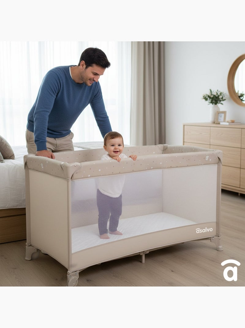 Cuna de Viaje Baleares 2 Asalvo Beige - Kiabi