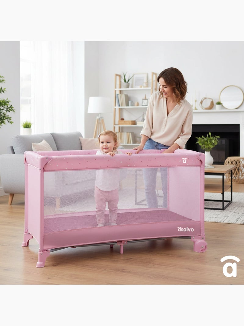 Cuna de Viaje Baleares 2 Asalvo Rosa - Kiabi