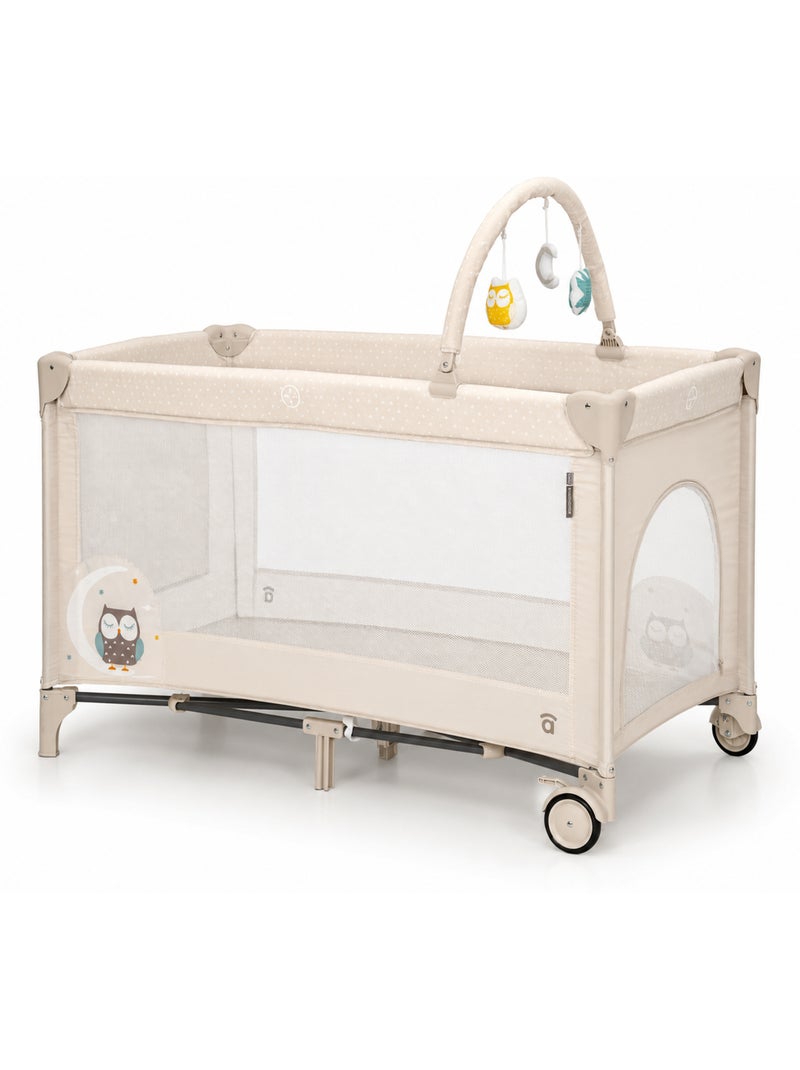Cuna de viaje Complet Dúo Búho Asalvo Beige - Kiabi