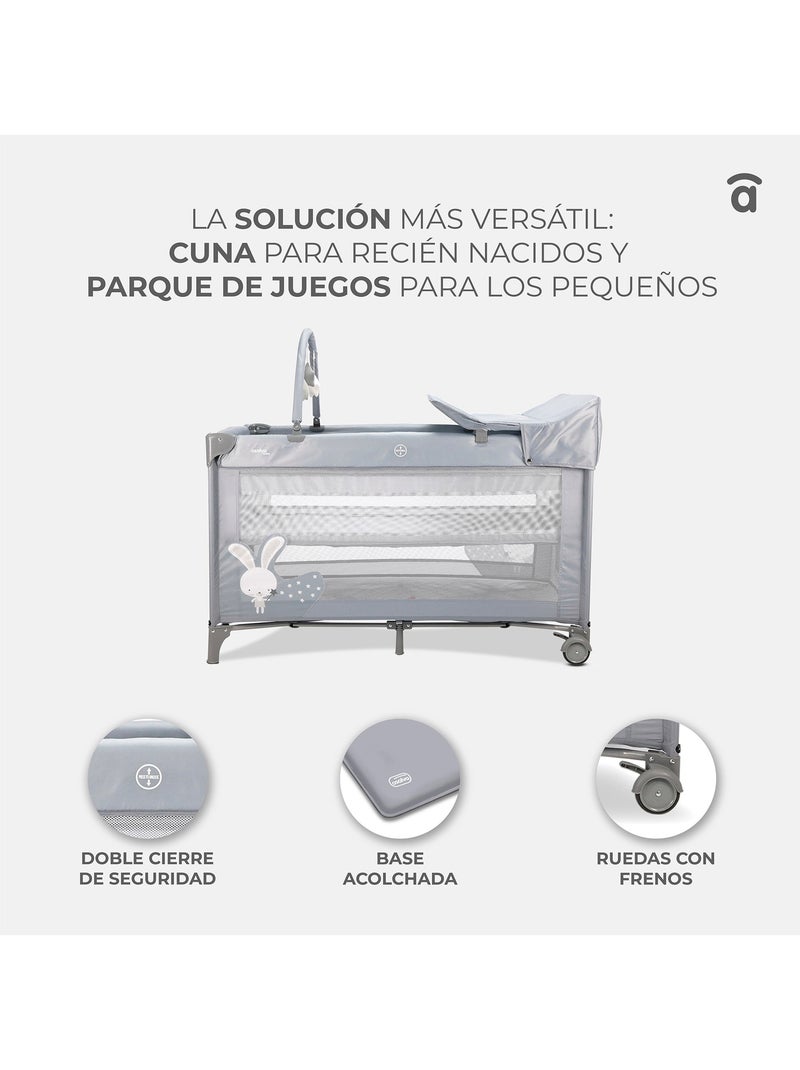 Cuna de Viaje Completa Nórdica 18 Asalvo Gris - Kiabi