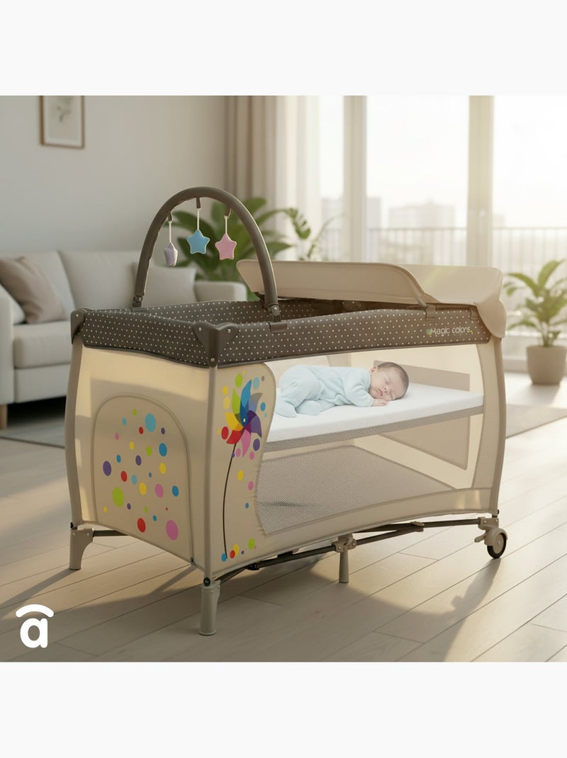 Cuna de Viaje Completa Plus Molinillo Asalvo Beige - Kiabi