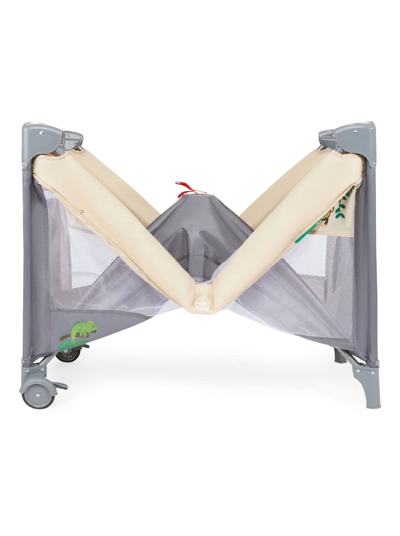 Cuna de viaje con cambiador mosquitera y ruedas HyperMotion Gris - Kiabi
