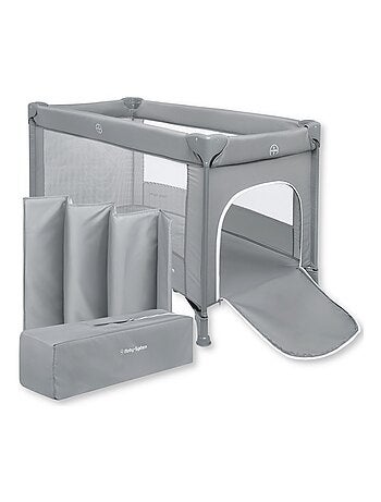 Cuna de viaje plegable HAPPY TRAVELLER BASIC con colchón y bolsa de transporte – color gris