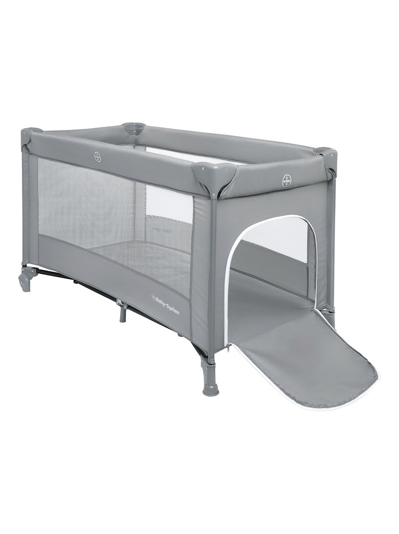 Cuna de viaje plegable HAPPY TRAVELLER BASIC con colchón y bolsa de transporte – color gris Gris - Kiabi