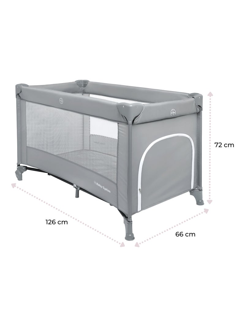 Cuna de viaje plegable HAPPY TRAVELLER BASIC con colchón y bolsa de transporte – color gris Gris - Kiabi
