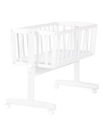 Cuna en madera con ruedas con freno y colchón 'Roba'