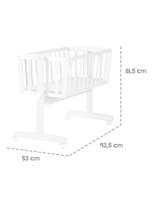 Cuna en madera con ruedas con freno y colchón 'Roba' - Kiabi