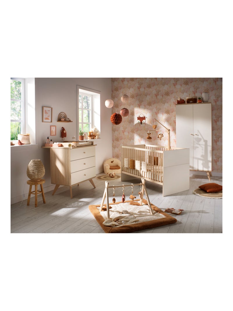 Cuna evolutiva 140x70 - Little Big Bed con decoración color - SAUTHON Crudo - Kiabi