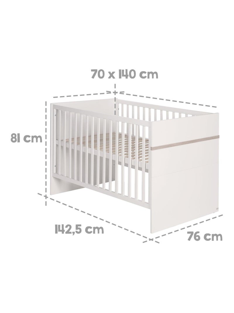 Cuna evolutiva con cajón - Convertible en cama infantil - Altura ajustable - 'Roba moritz' Blanco - Kiabi