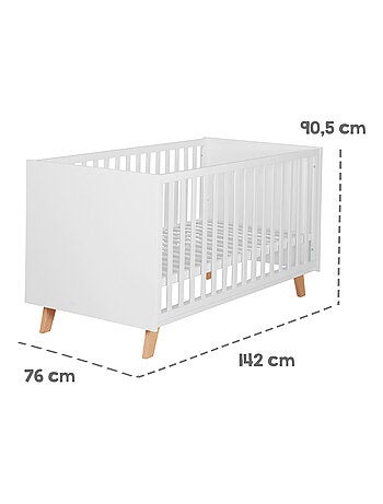Cuna evolutiva convertible en cama infantil - Diseño escandinavo - Altura ajustable - 'Roba smile'