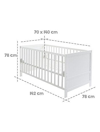 Cuna evolutiva convertible en cama infantil - Hasta 7 años - Altura ajustable - 'ROBA'