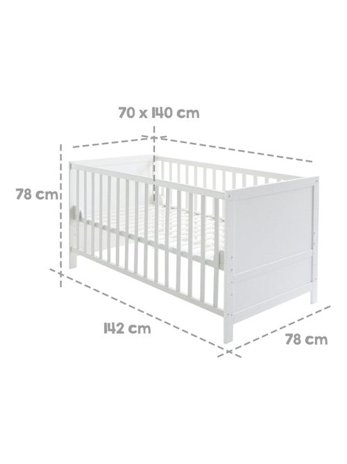 Cuna evolutiva convertible en cama infantil - Hasta 7 años - Altura ajustable - 'ROBA' - Kiabi Cuna evolutiva convertible en cama infantil - Hasta 7 años - Altura ajustable - 'ROBA' - Kiabi