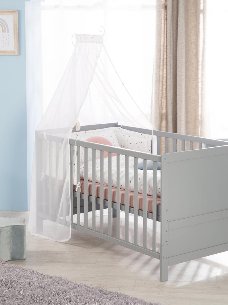 Cuna evolutiva convertible en cama infantil - Hasta 7 años - Altura ajustable - 'ROBA' Gris topo - Kiabi