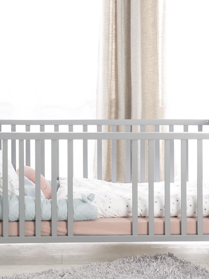 Cuna evolutiva convertible en cama infantil - Hasta 7 años - Altura ajustable - 'ROBA' Gris topo - Kiabi