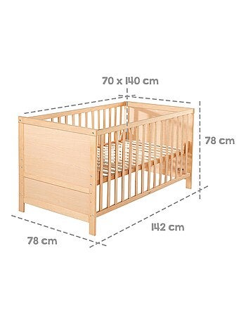 Cuna evolutiva convertible en cama infantil - Hasta 7 años - Altura ajustable - 'ROBA'